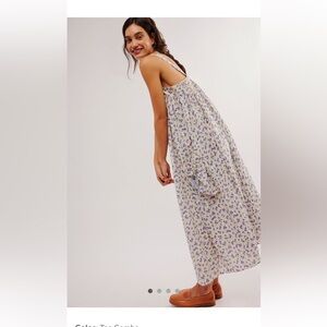 nwt free people meandering meadows maxi Floral Dress in tea combo sold out rares